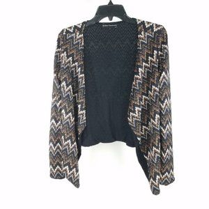 Karina Grimaldi Black Gold Chevron Open Cardigan